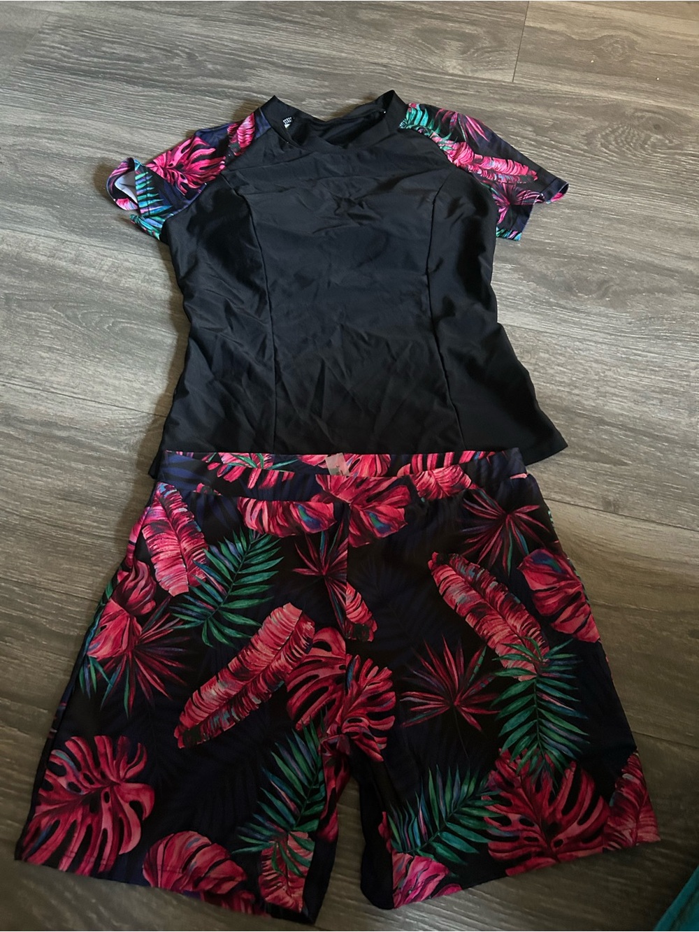Tropical Floral Swim Shorts Set - Black & Pink and others lot
